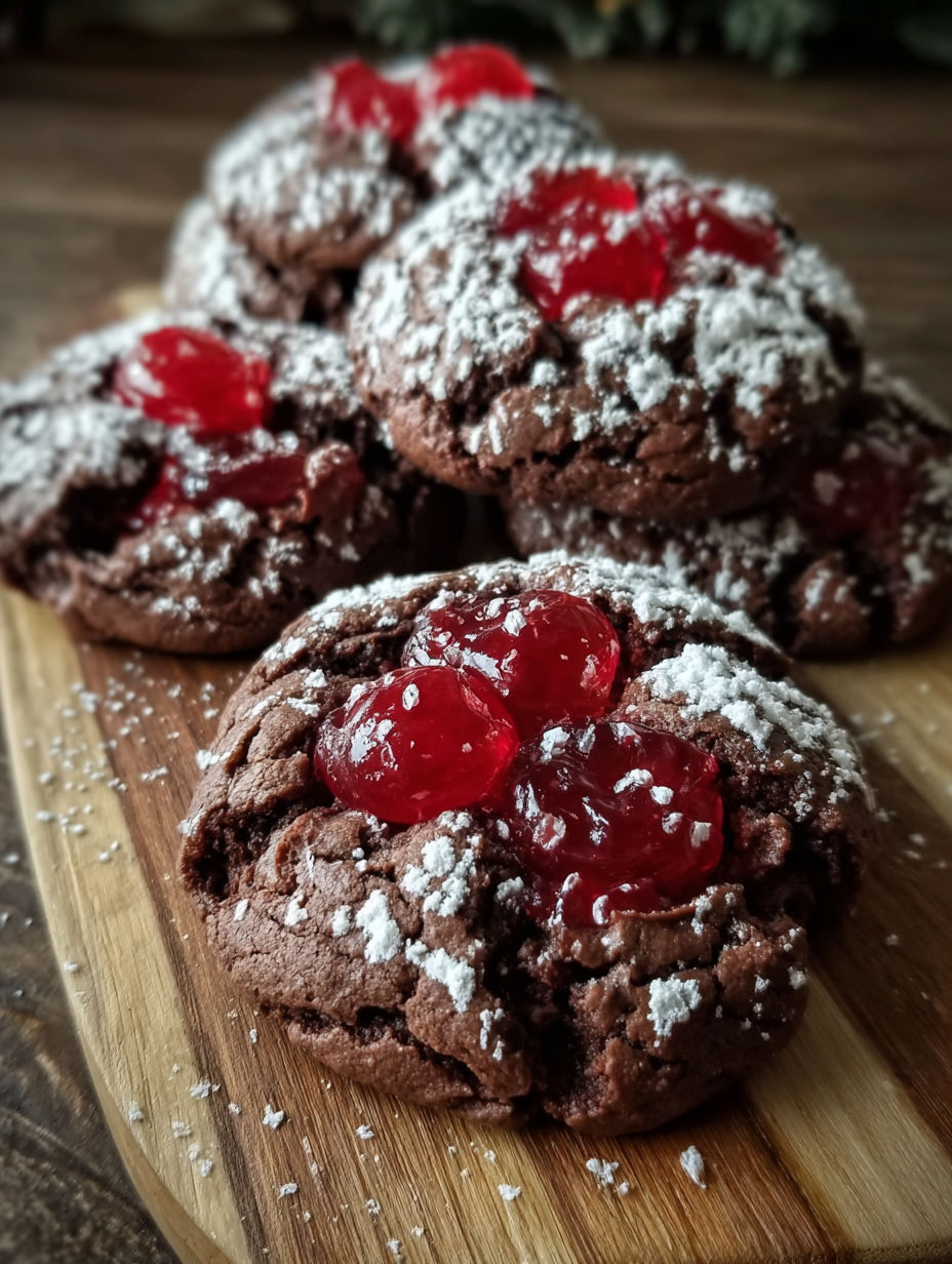 A plate of black forest cookies.