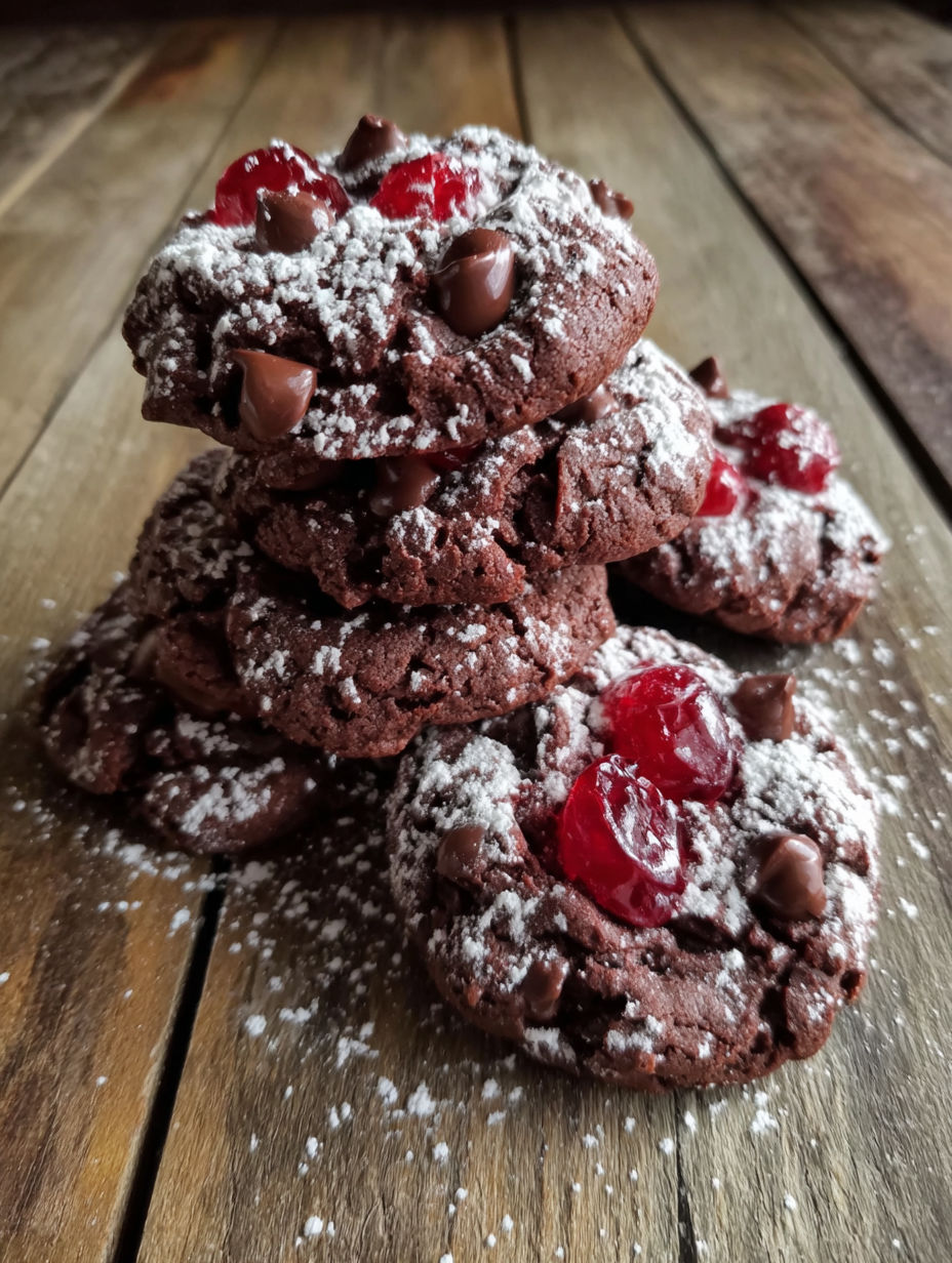 A stack of black forest cookies.
