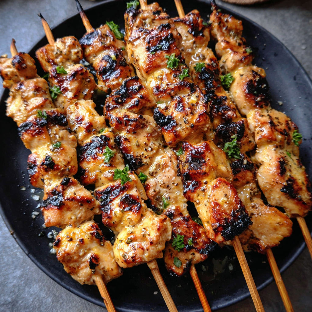 Grilled Cowboy Butter Chicken Skewers.