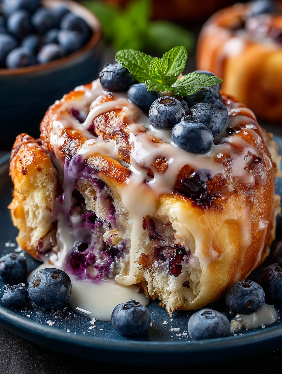 A blueberry cake with a blueberry on top.