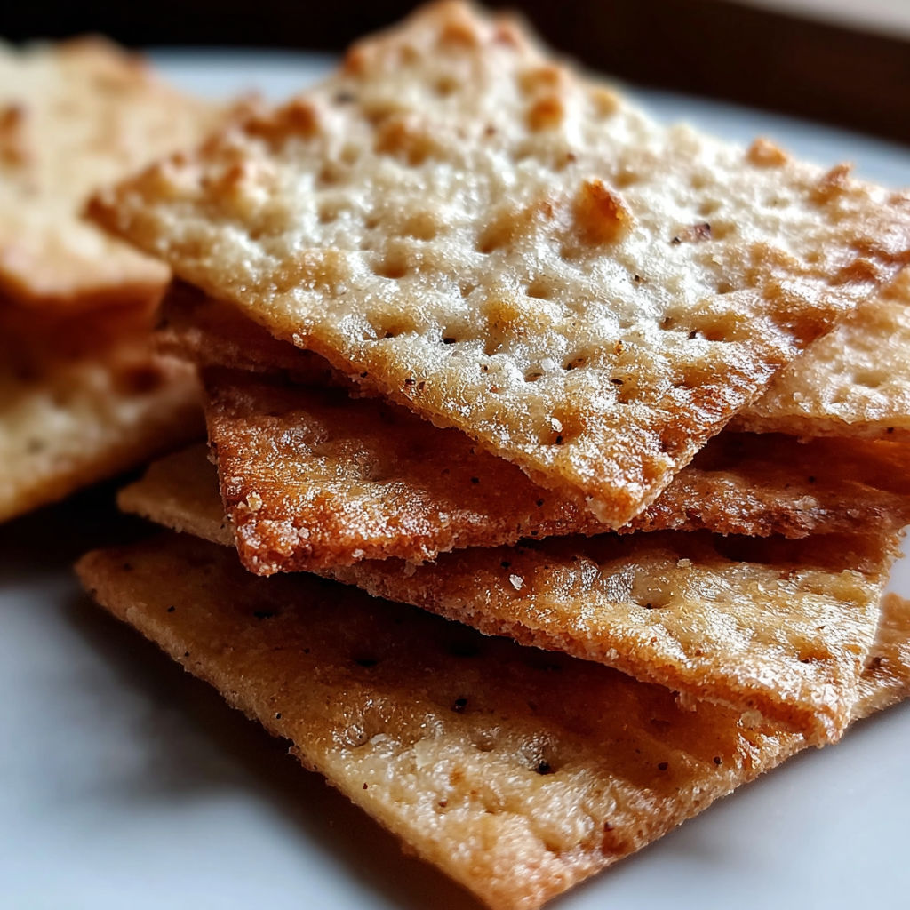 A stack of crispy crackers.
