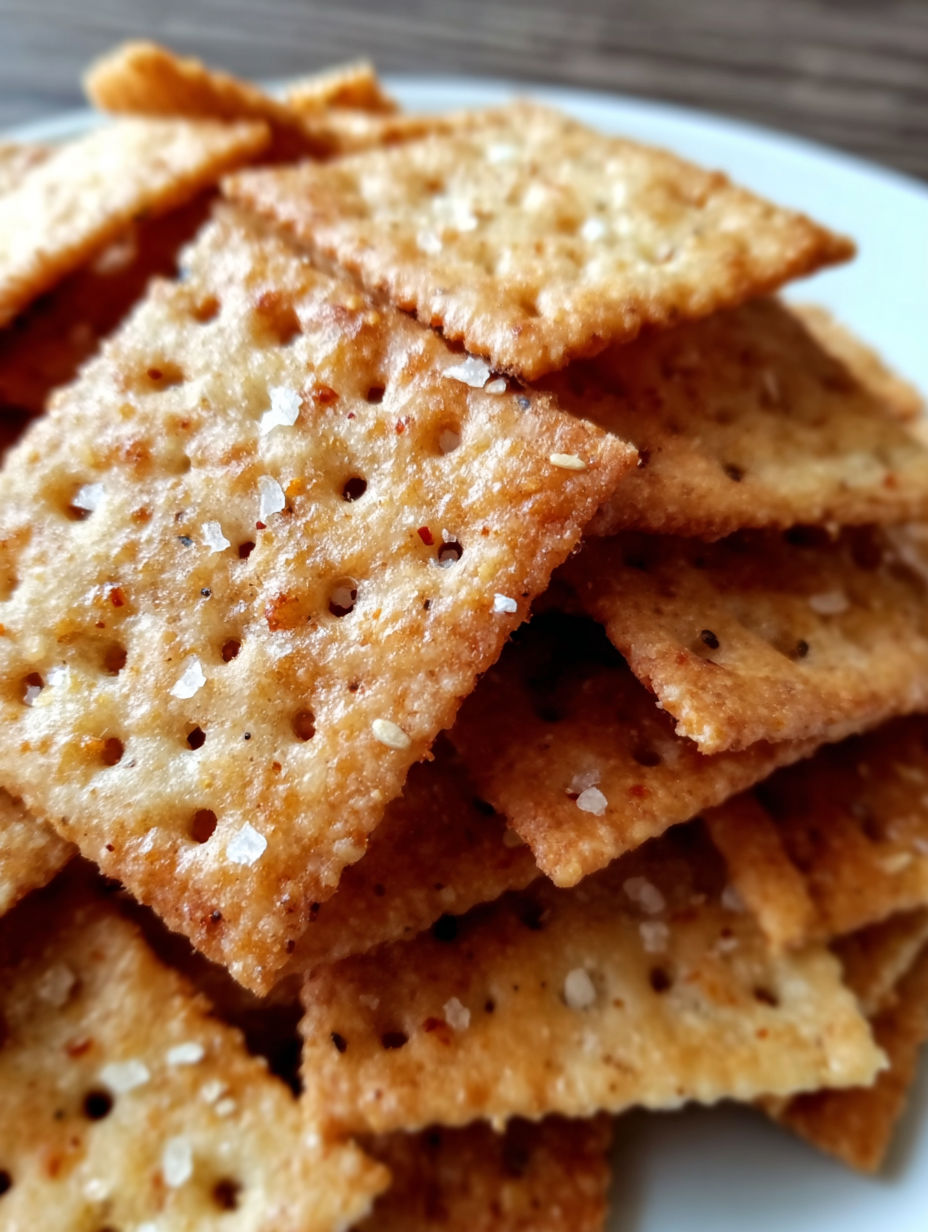 A stack of salted crackers.