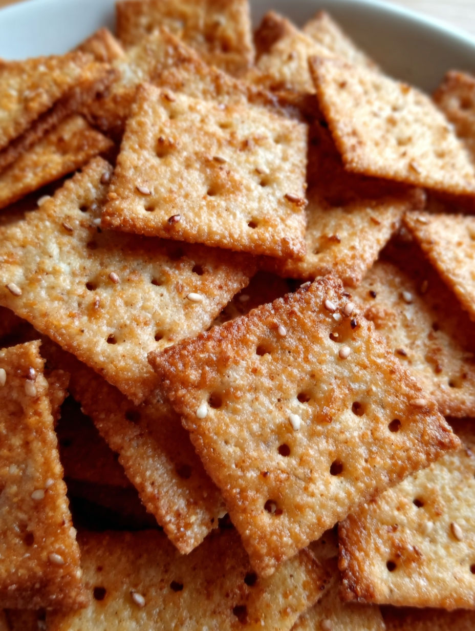 A pile of cheese crackers.