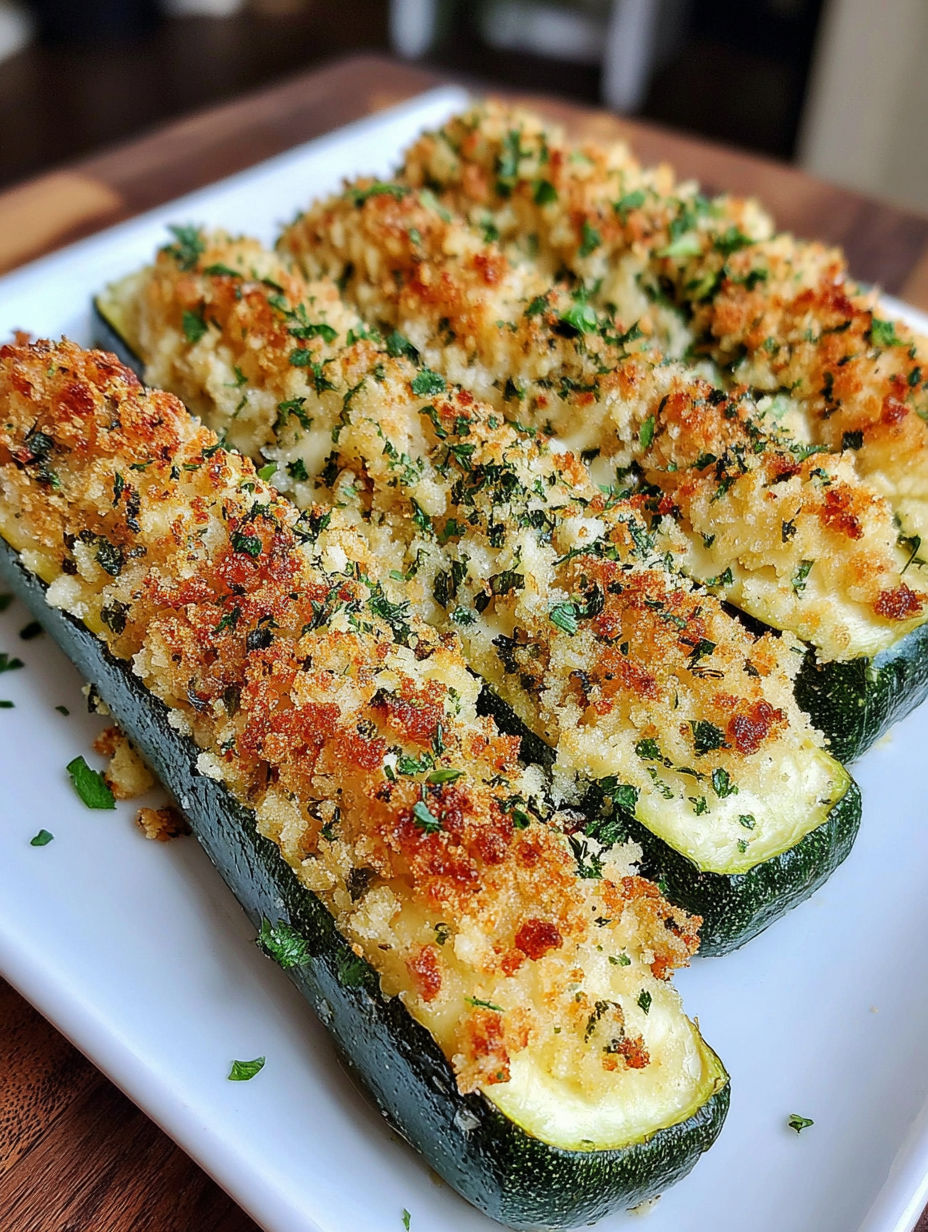 A plate of food with a knusprige air fryer zucchini in 20 minutes.