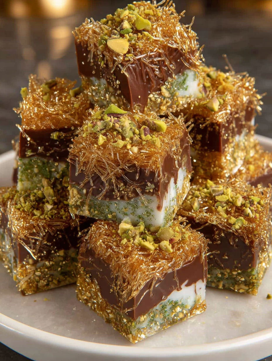 A plate of chocolate bars with gold sprinkles on top.