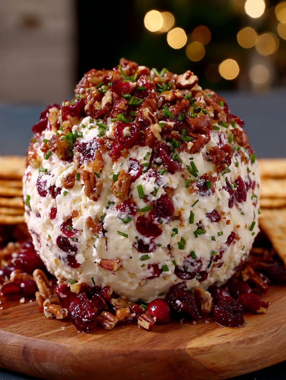 A cheese ball with a nut topping.