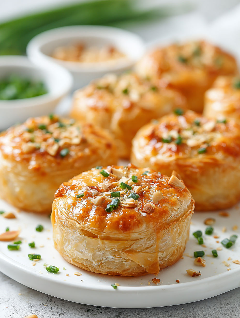 Phyllo Gruyere Bites on a plate.