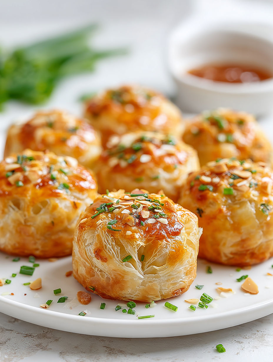 A plate of Phyllo Gruyere Bites.