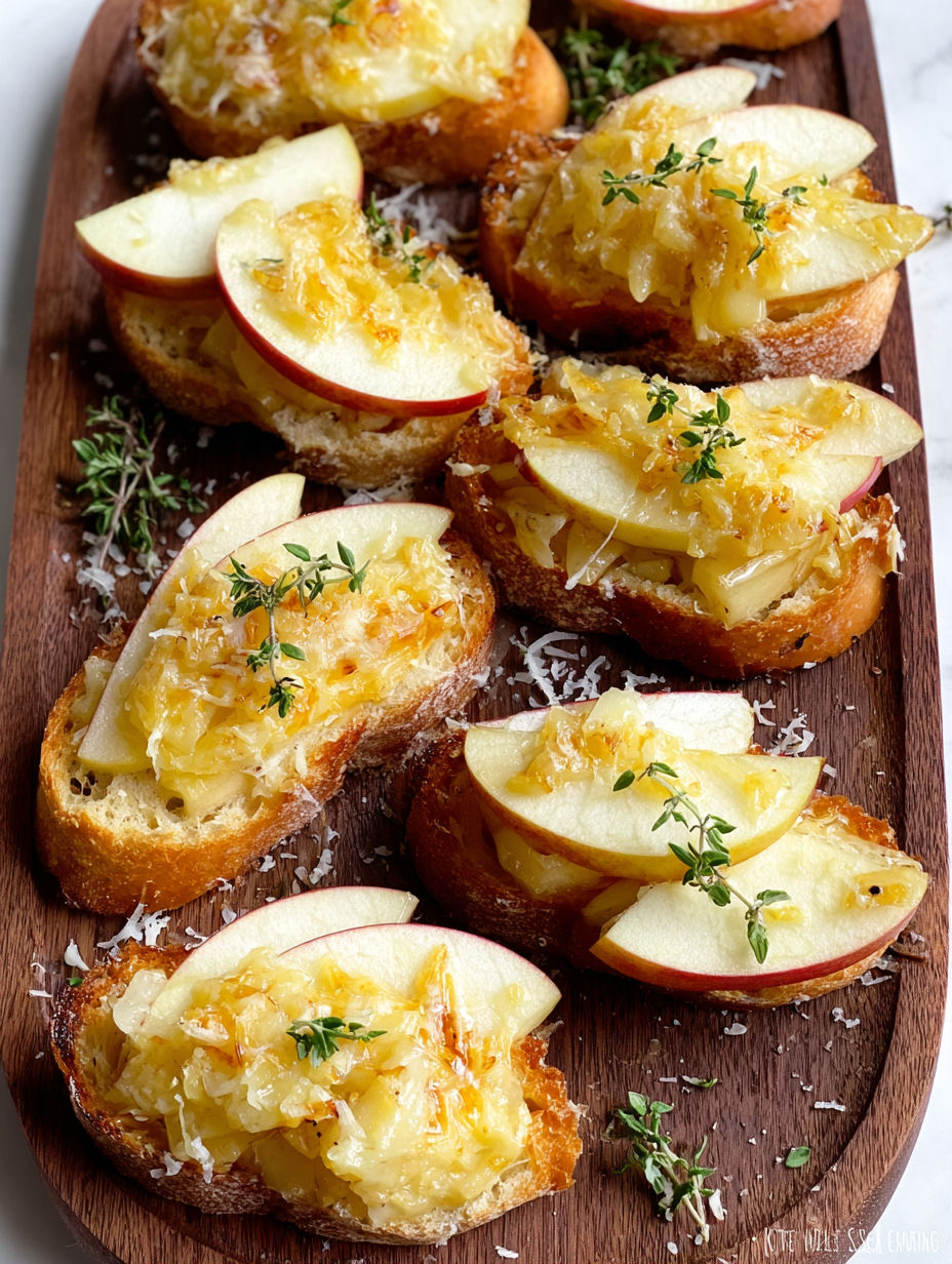 A wooden board with slices of apples and cheese on it.