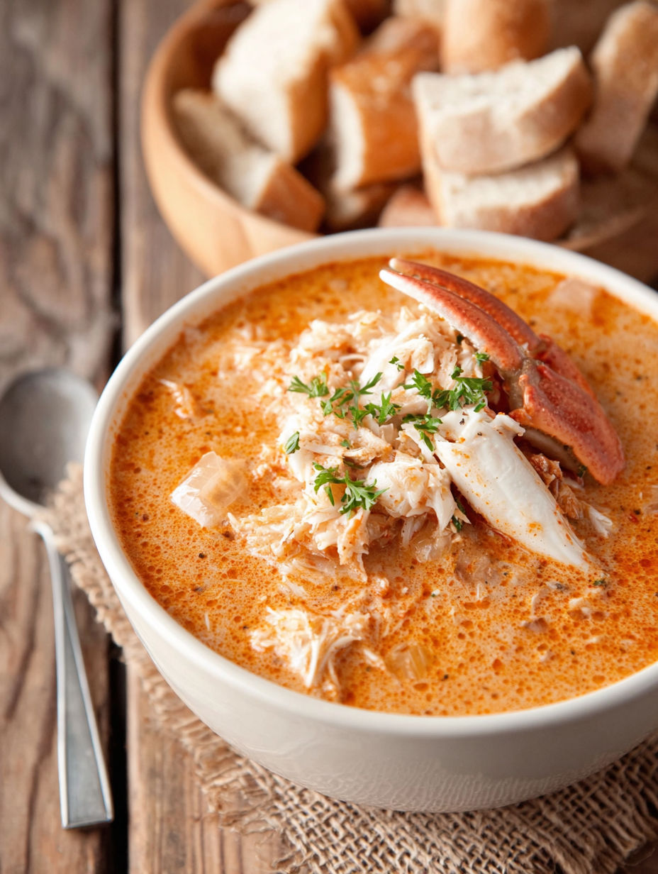 A bowl of Bubba's Crab Stew.