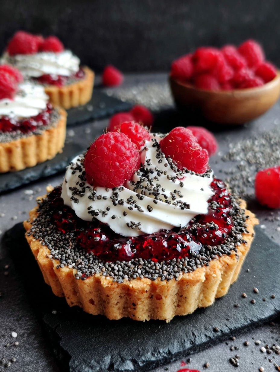 A dessert with raspberries and whipped cream.