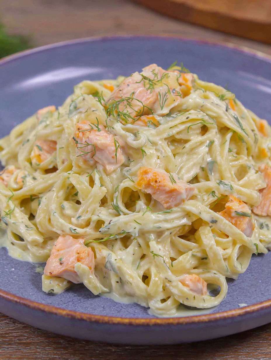 A plate of pasta with chicken and sauce.