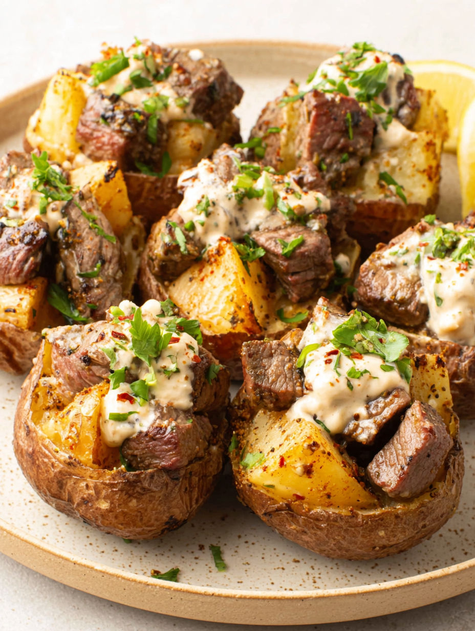 A plate of meat and potatoes.