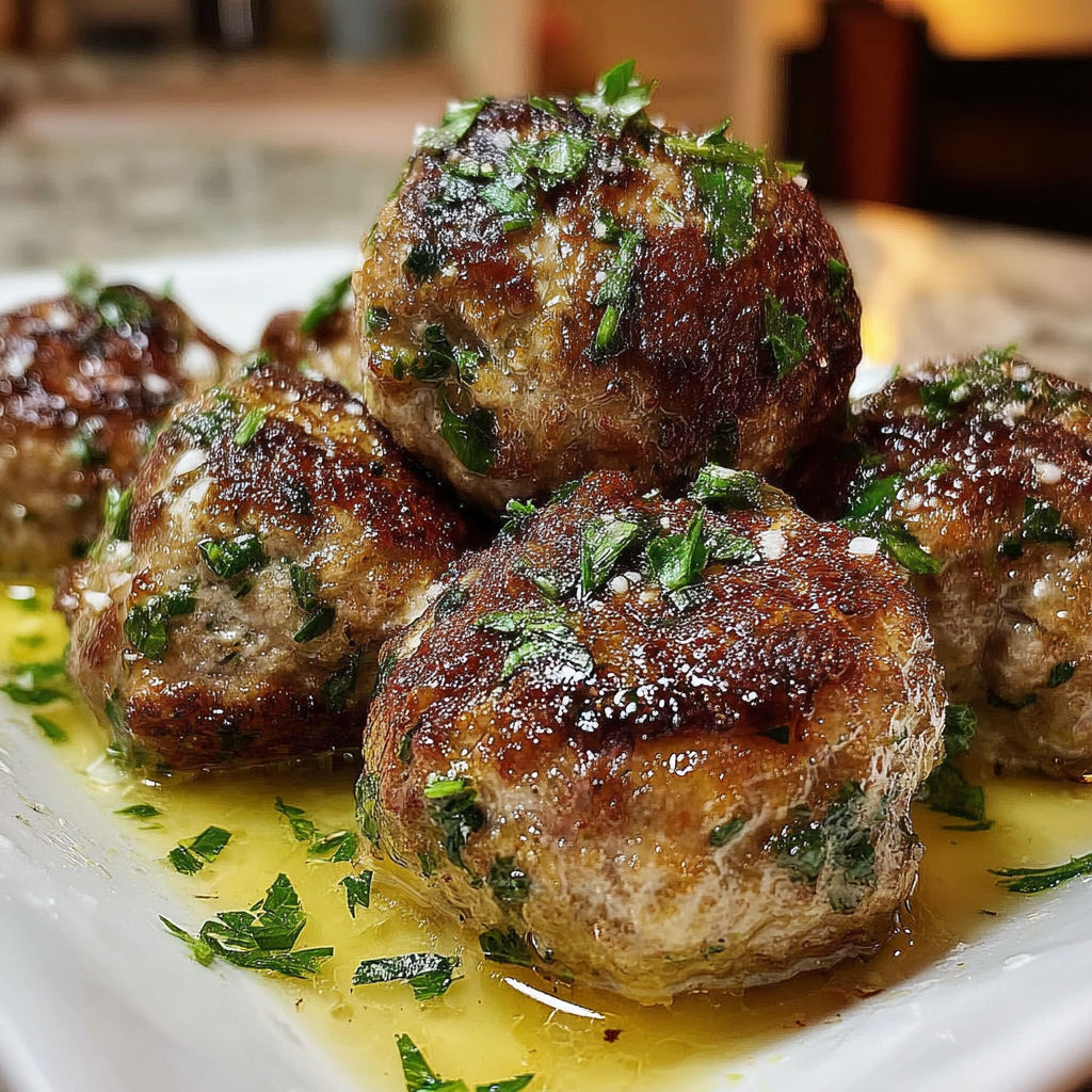 A plate of meatballs with sauce.