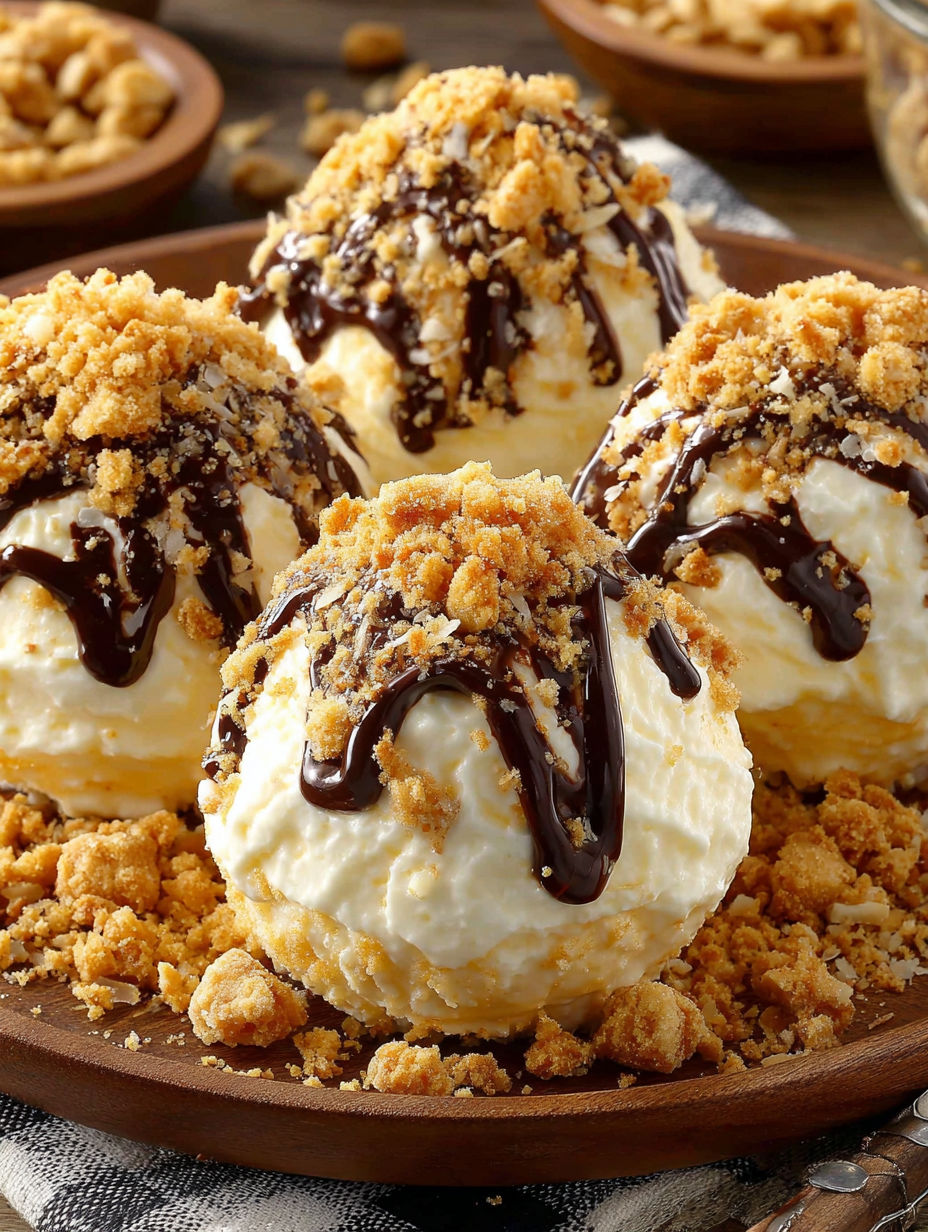 Three scrumptious desserts with chocolate drizzles.