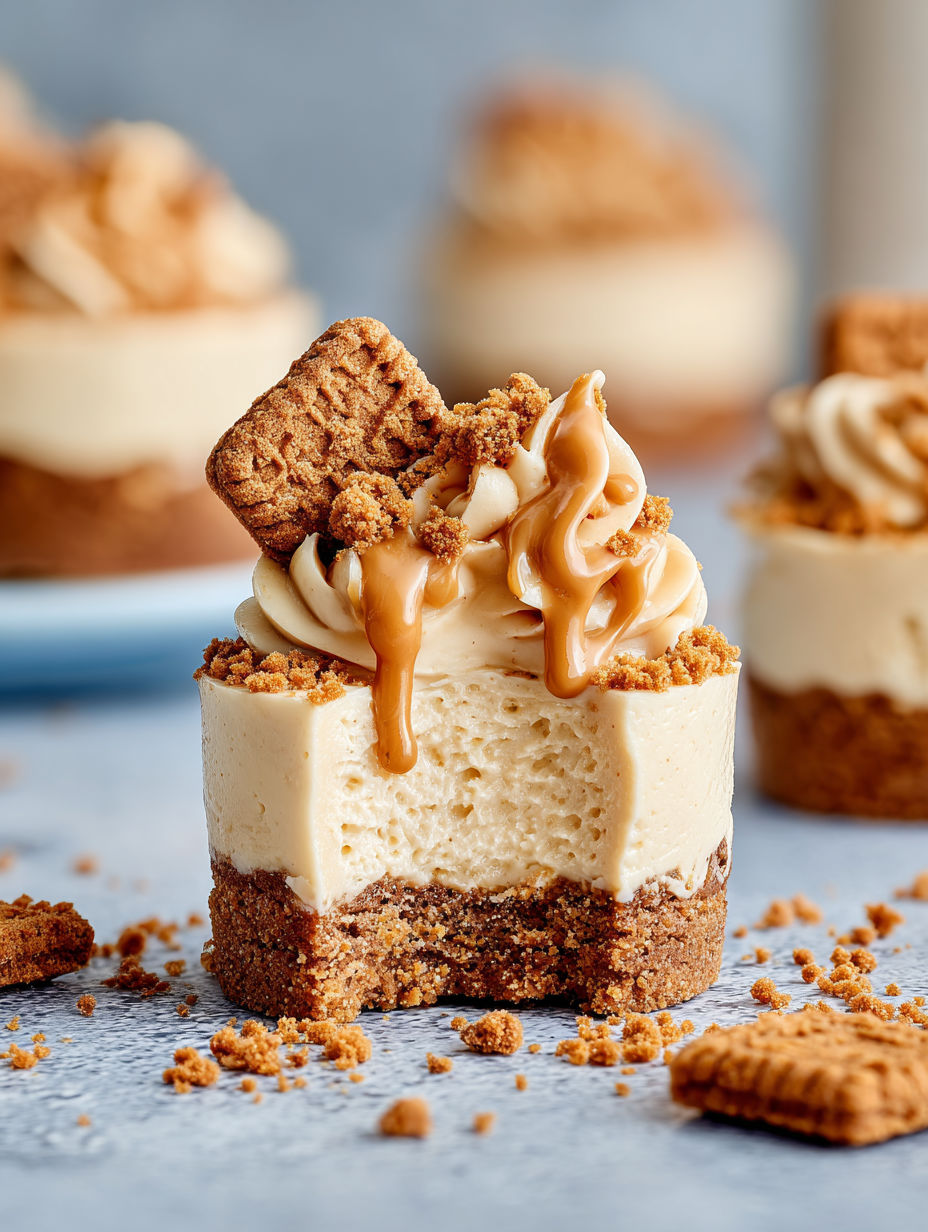 A slice of cake with a cookie on top.