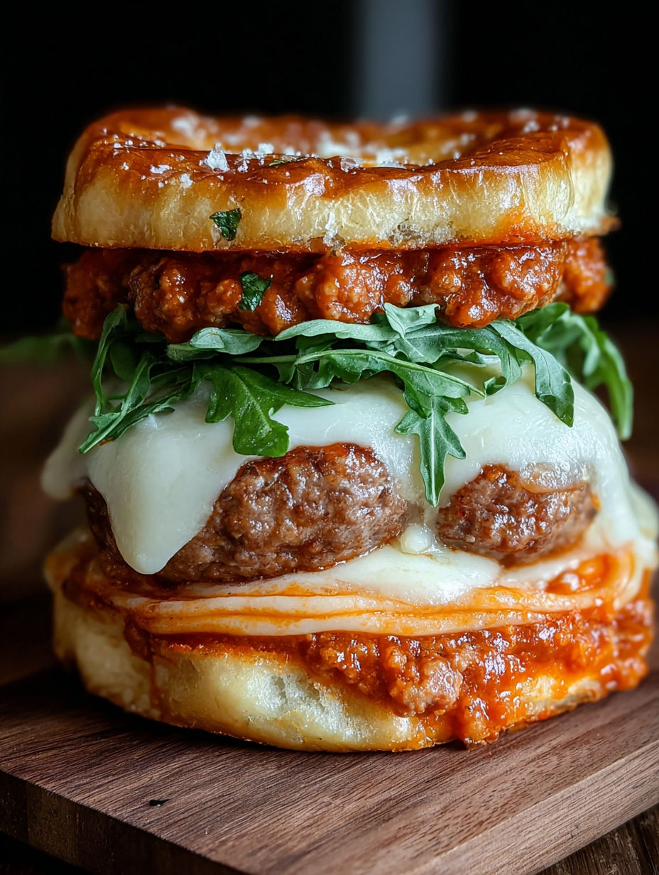 A close up of a burger with meat and cheese.