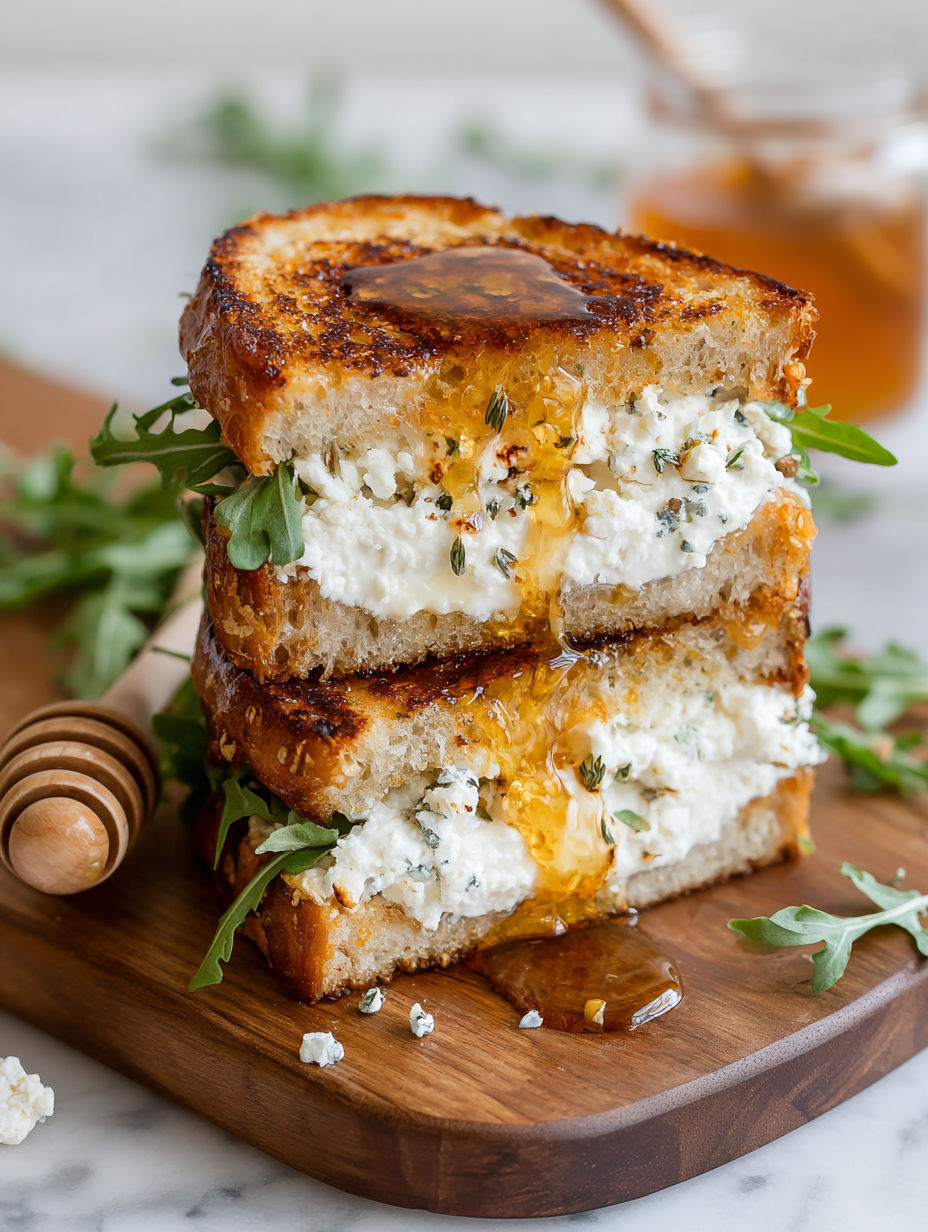 A stack of sandwiches with cheese and sauce.