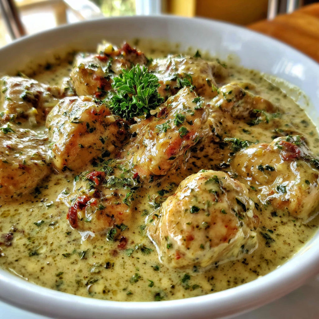 A bowl of food with chicken and vegetables.