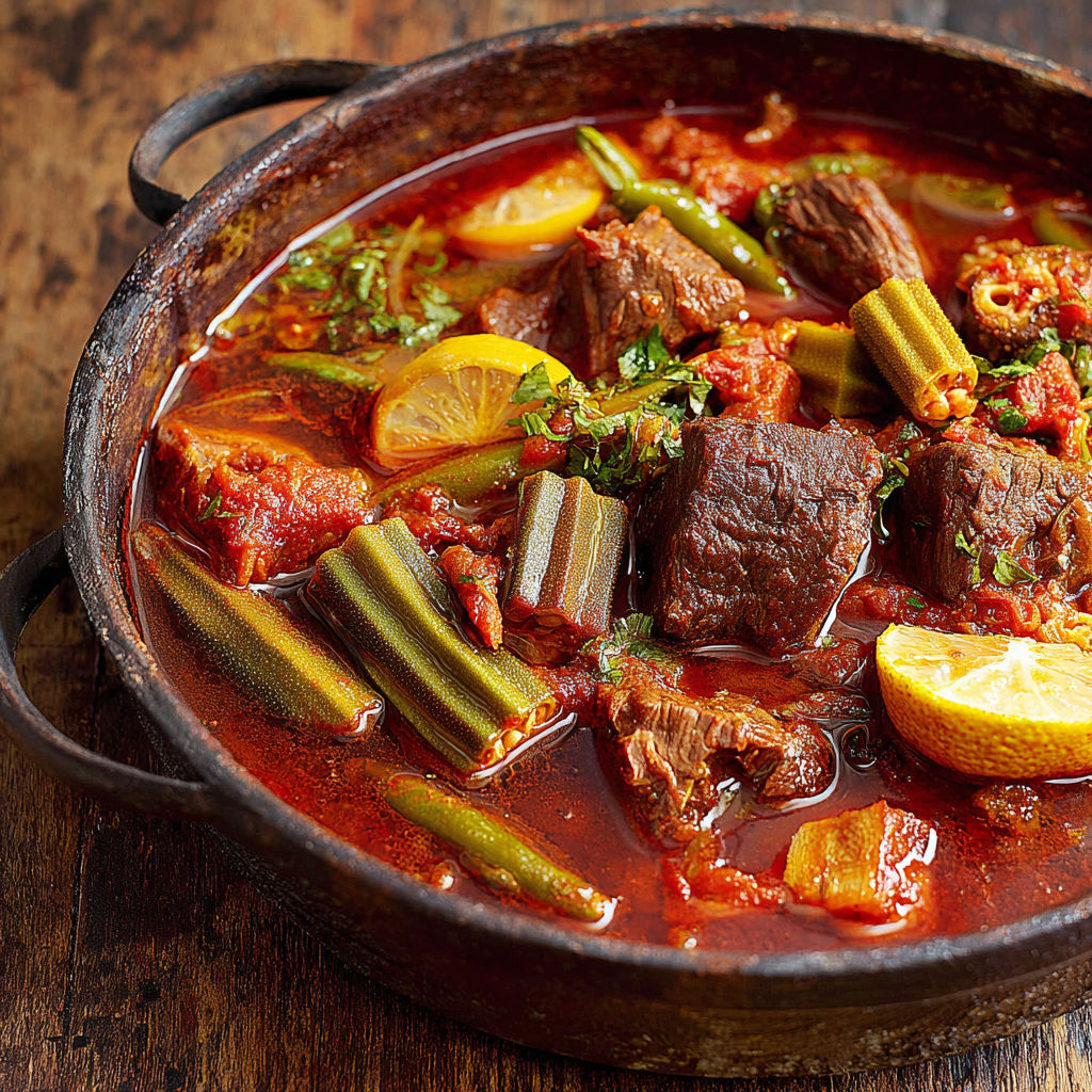 A bowl of meat and vegetables.