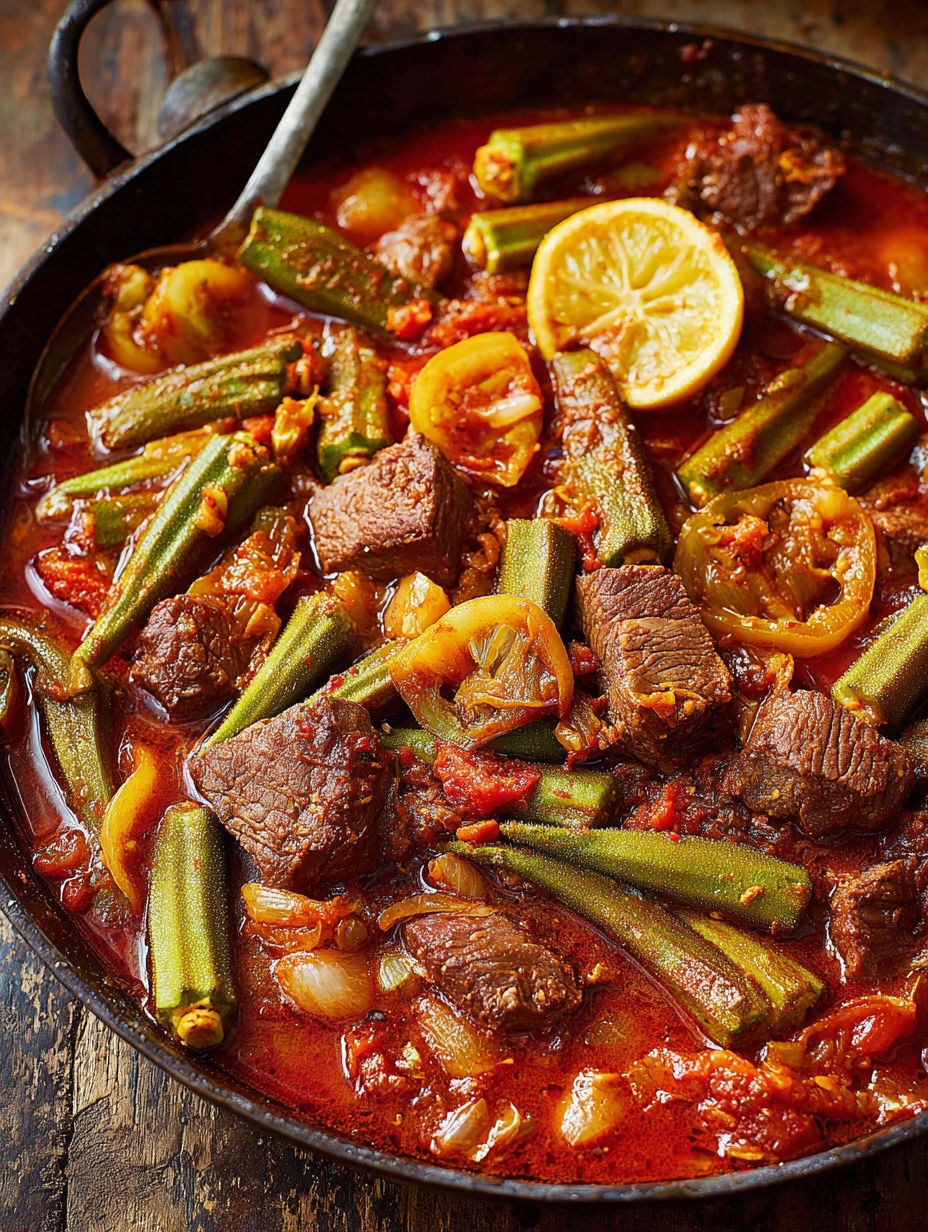 A bowl of meat and vegetables.