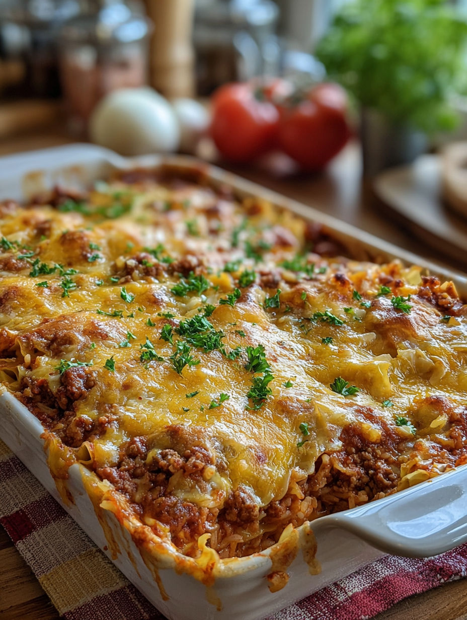 A dish of lasagna with tomatoes and cheese.