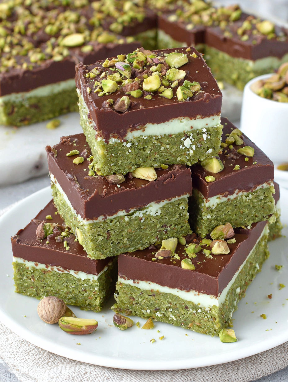 A stack of chocolate and almond bars.