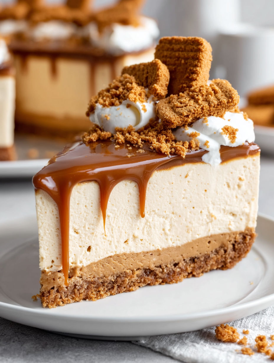 A slice of cake with chocolate and caramel drizzle.