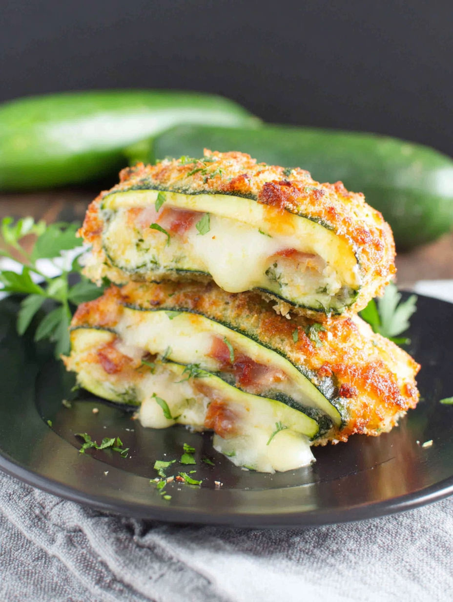 A plate of zucchini cordon bleu.