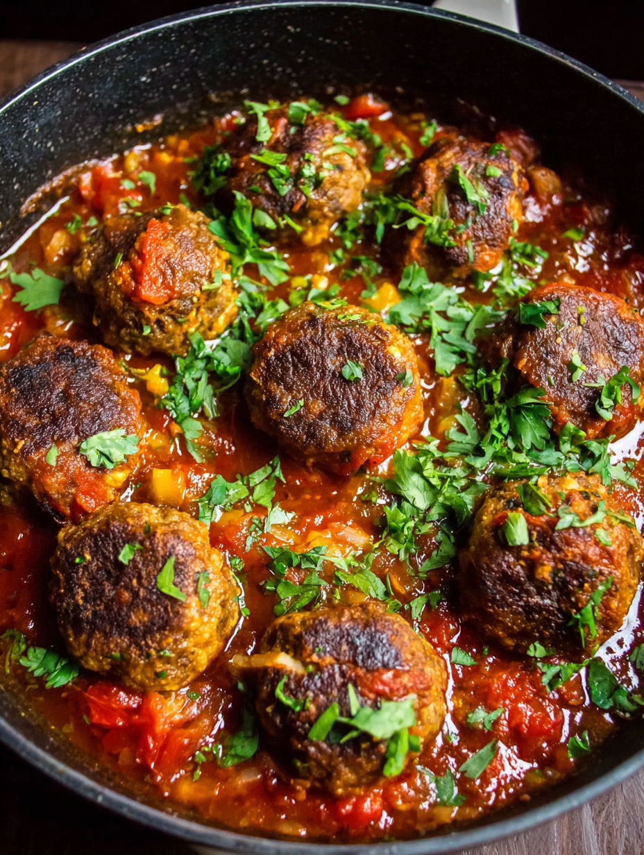 A bowl of meatballs in a tomato sauce.