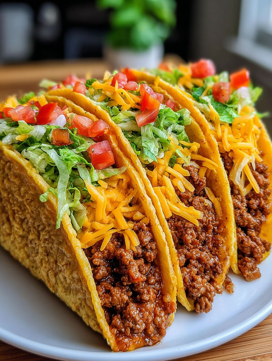 A plate of food with two tacos on it.