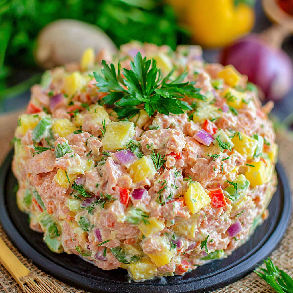 A dish of food with a pineapple topping.