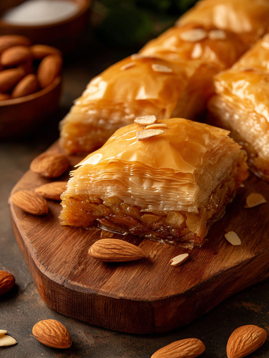 A delicious dessert made with almonds and honey.