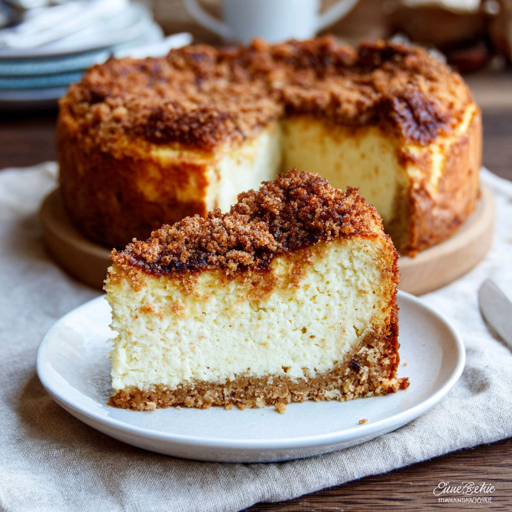 A slice of cake with a brown crust.