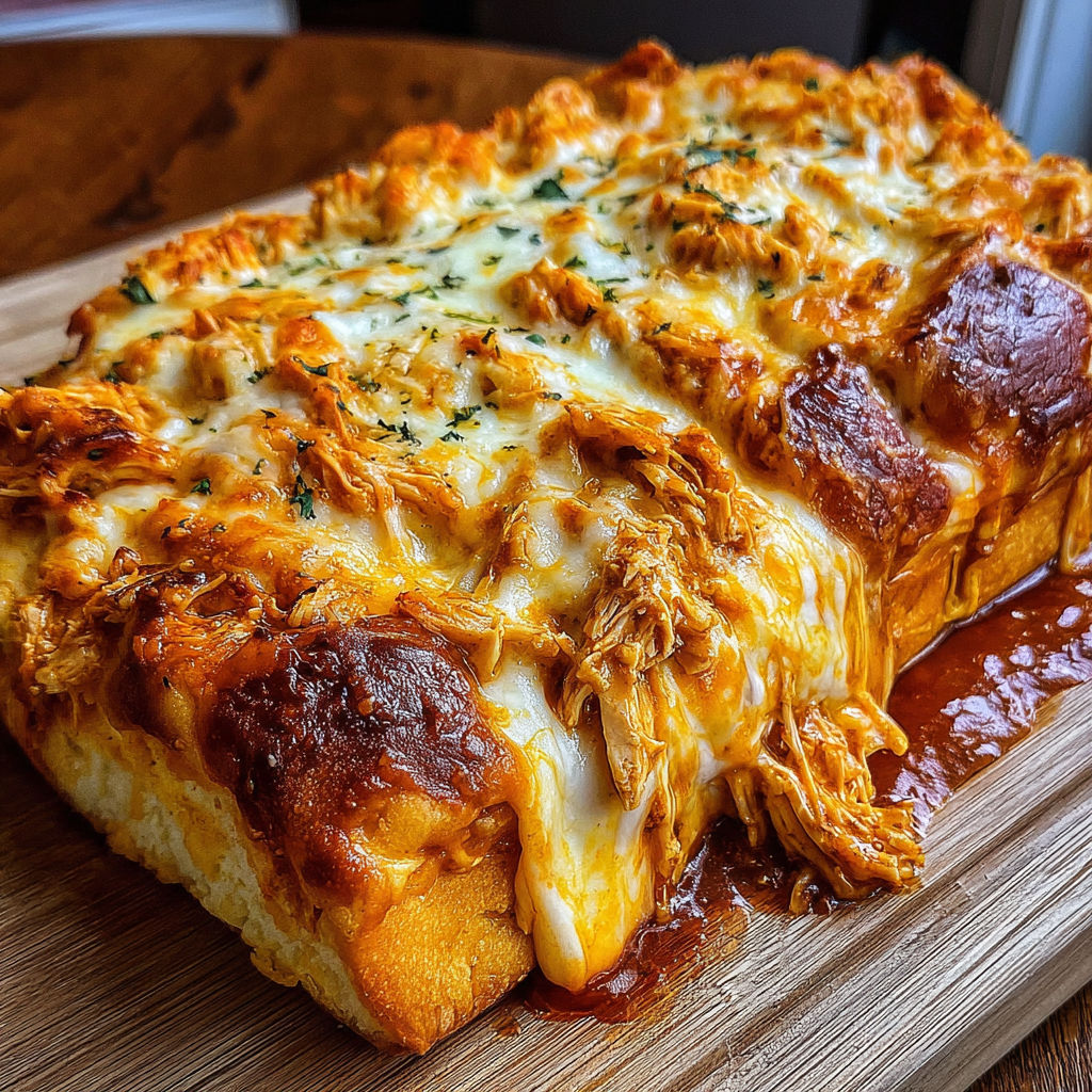 A delicious buffalo chicken cheese bake.