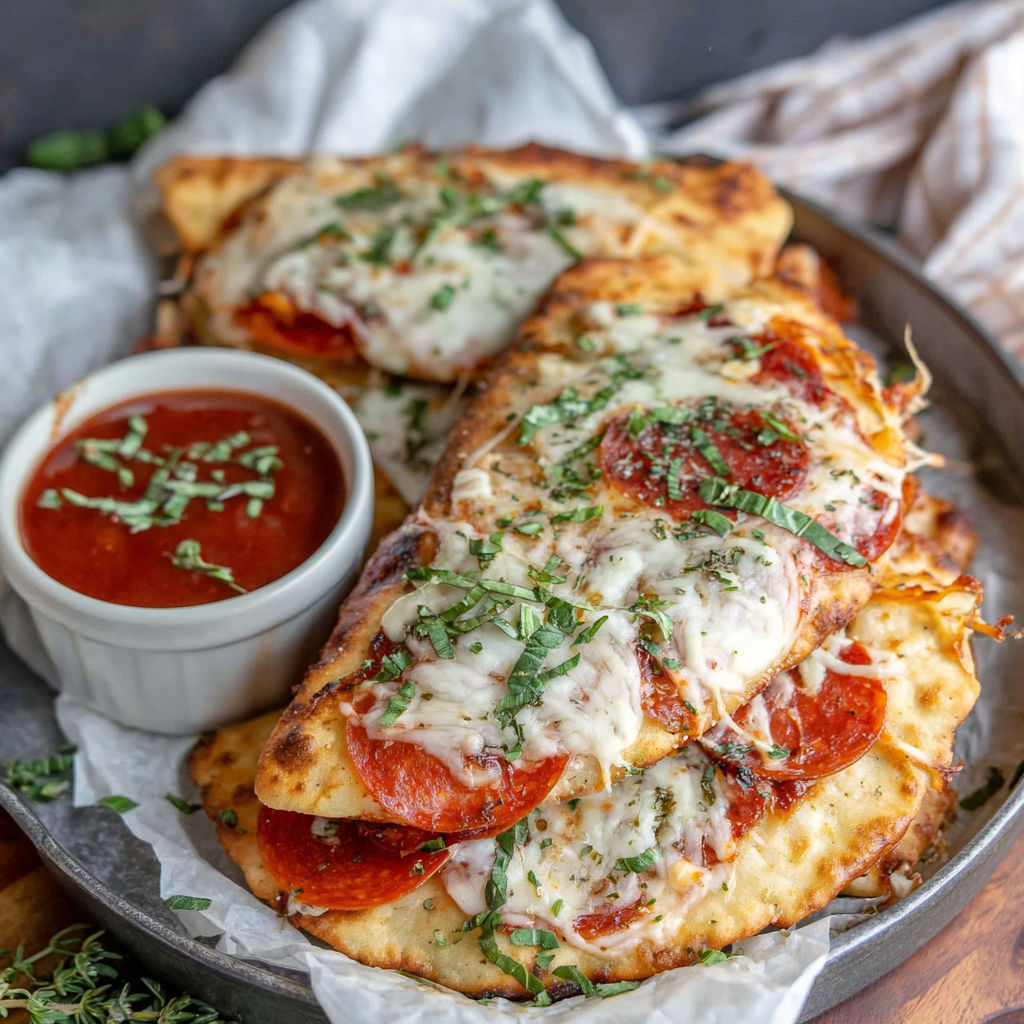 A plate of pizza with sauce and cheese.