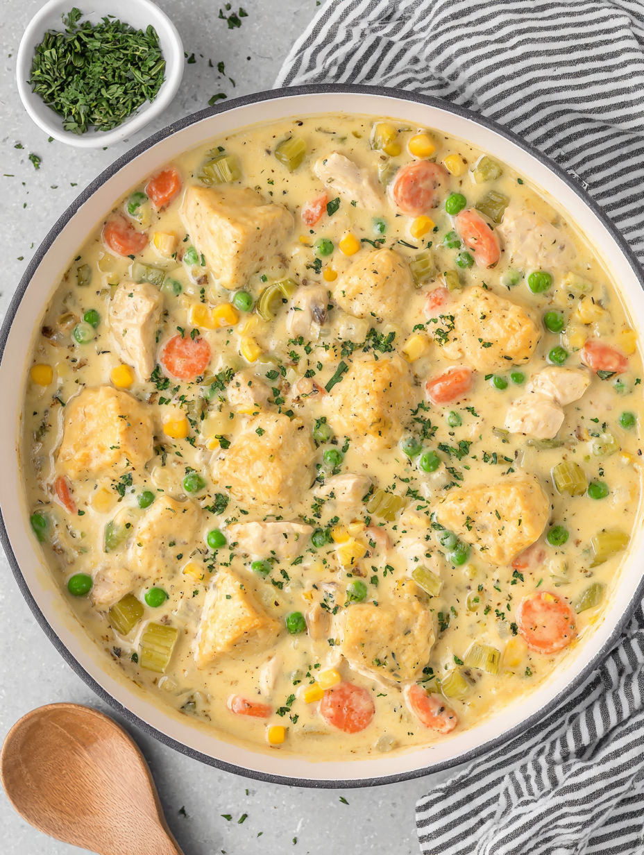 A bowl of chicken and vegetables.