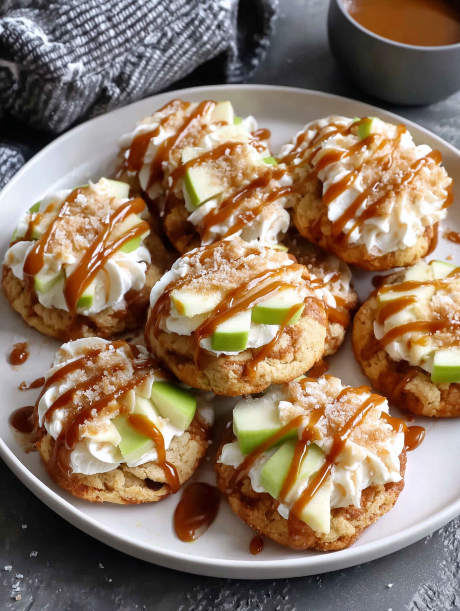 A plate of desserts with caramel drizzle.