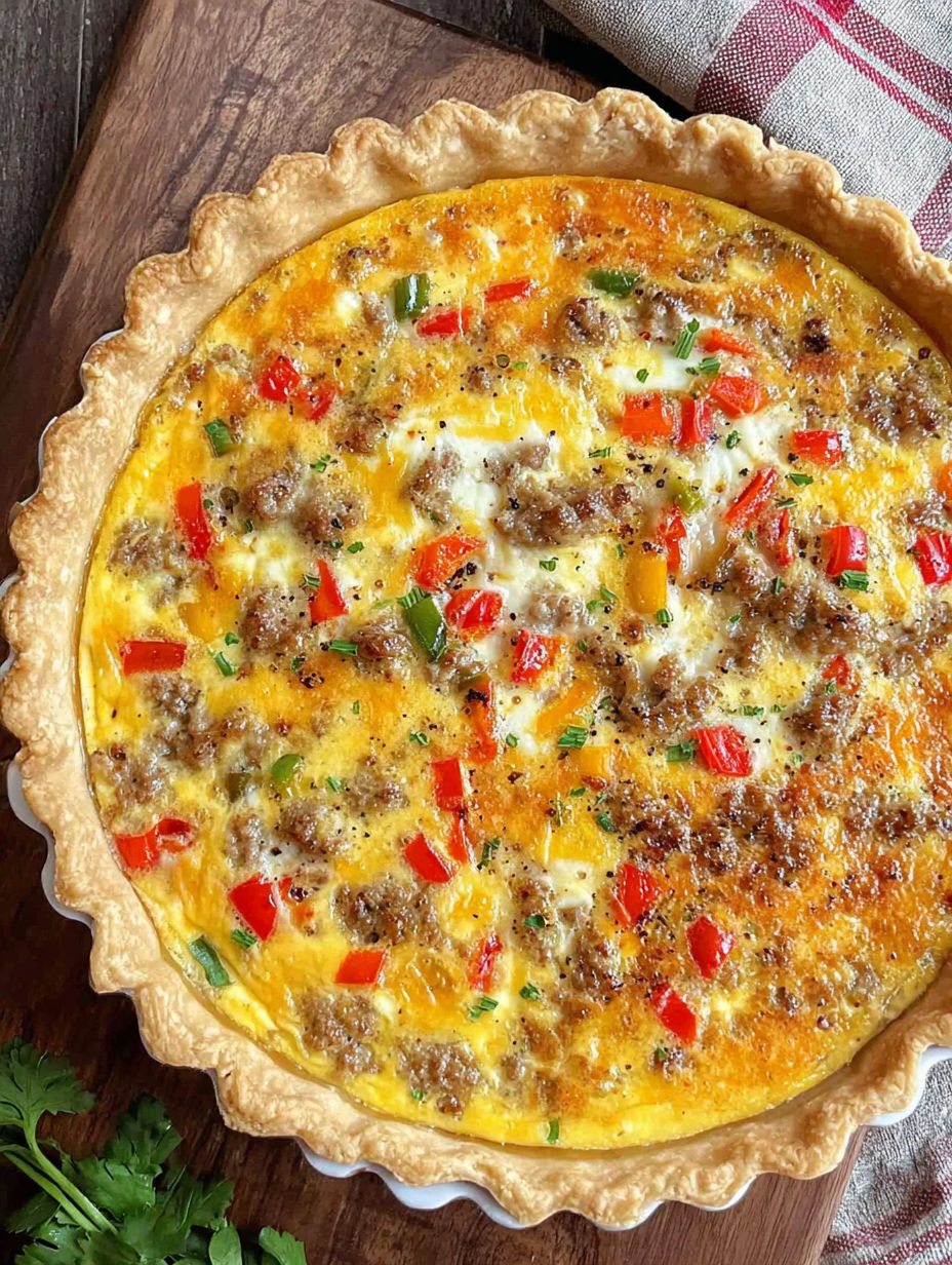 A pie with a golden crust filled with a mixture of meat and vegetables.