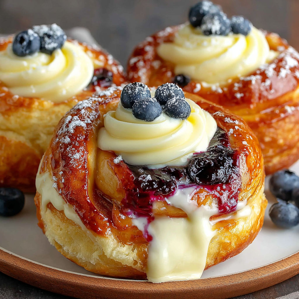 Three Danish carnival buns with vanilla cheesecake delight.