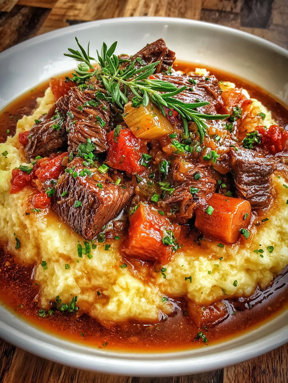 A plate of food with meat and vegetables.