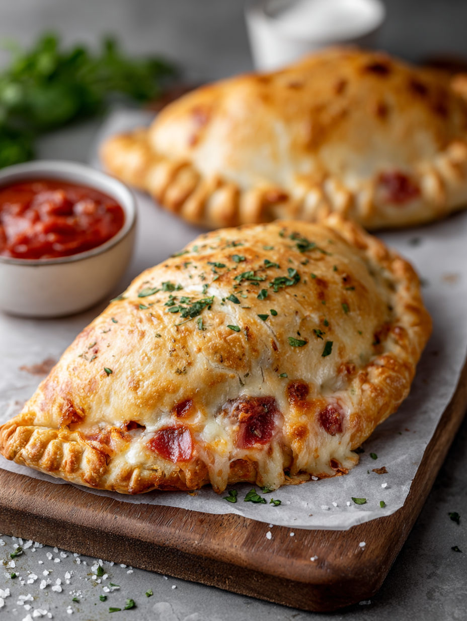 Two cheese and tomato pizzas on a table.