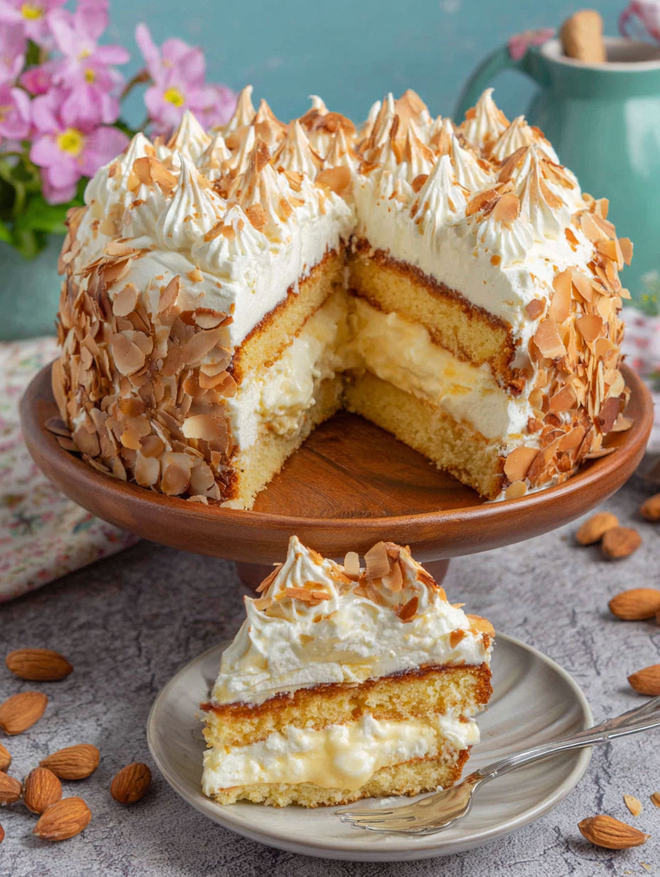 A slice of cake on a plate.