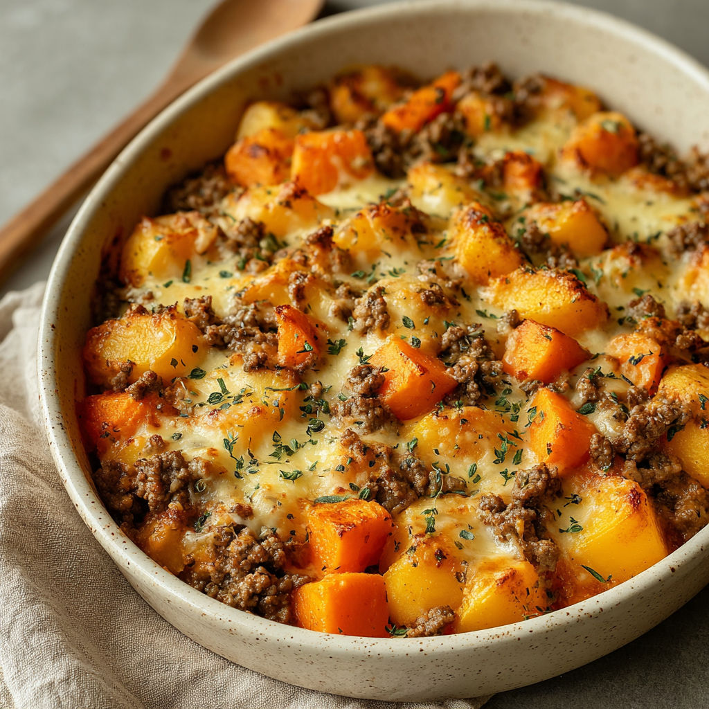 A bowl of food with a spoon in it.