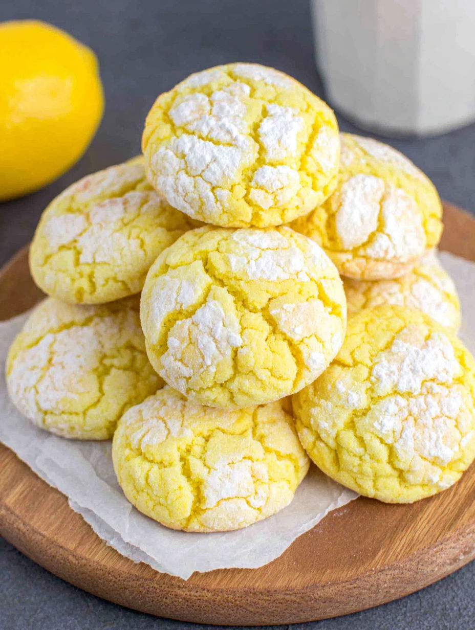 A stack of yellow cookies with white icing.
