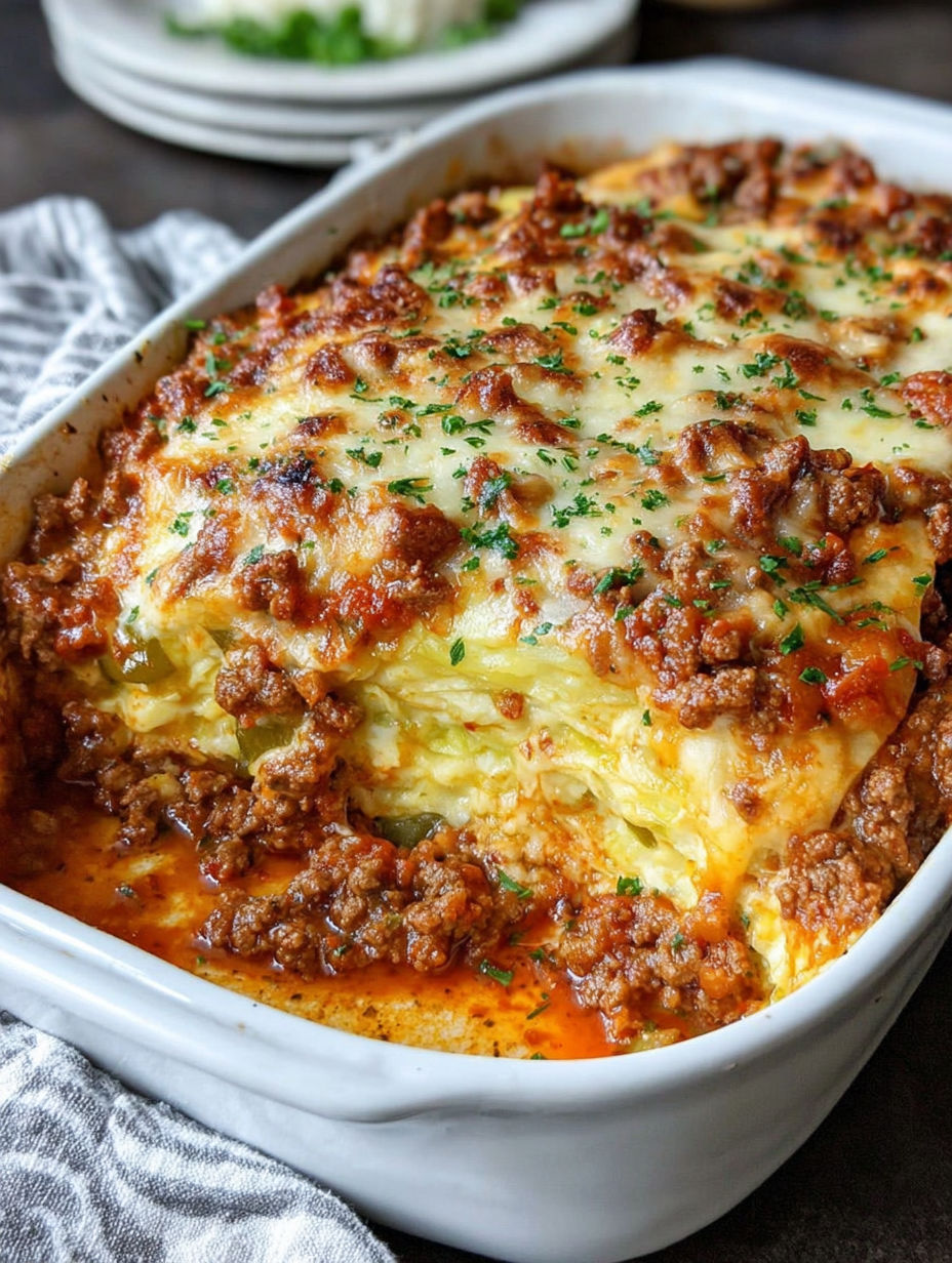 A white bowl filled with a meat and cheese dish.