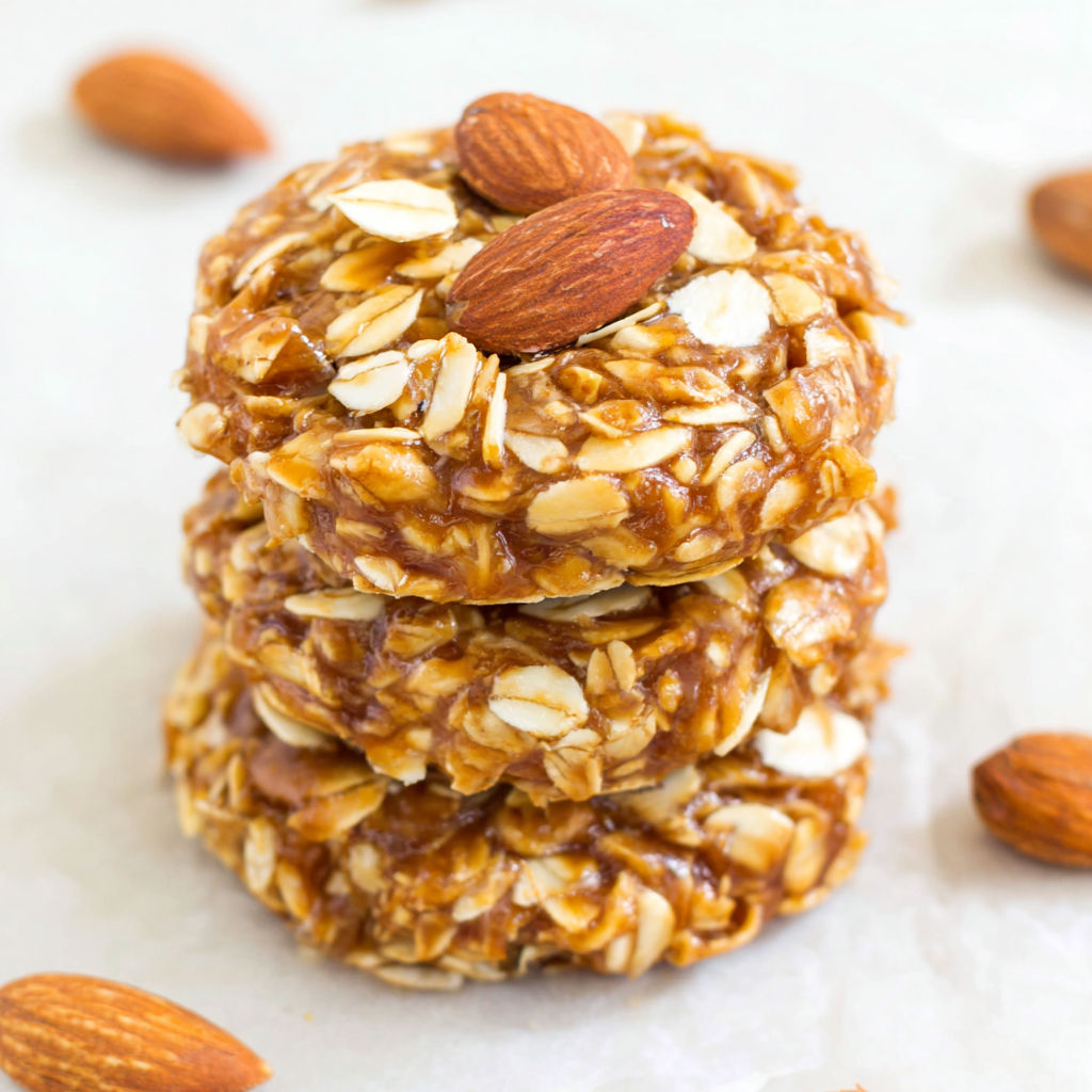 A stack of almond butter cookies.