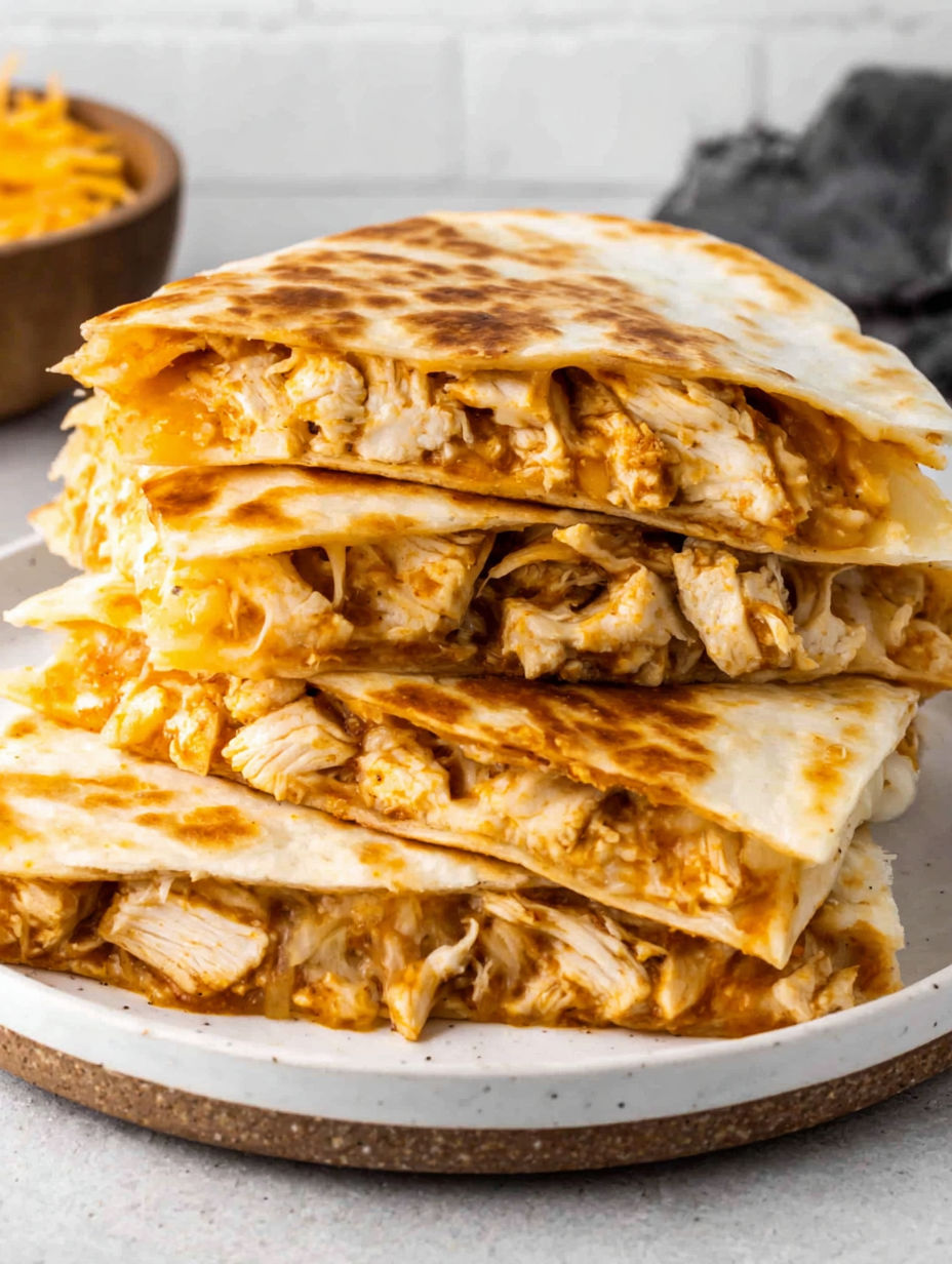 A stack of chicken enchiladas.