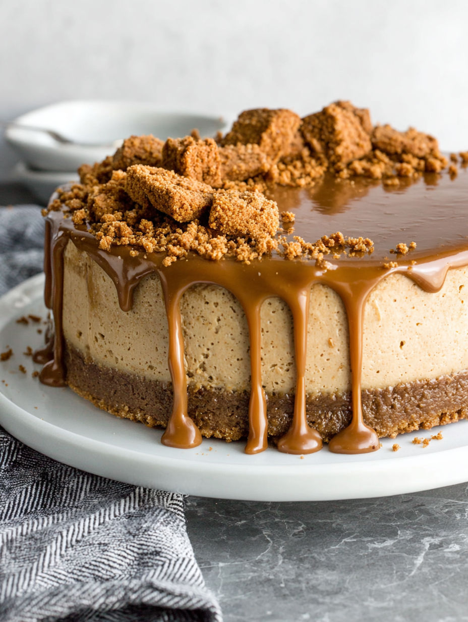 A slice of chocolate cake with caramel drizzled on top.