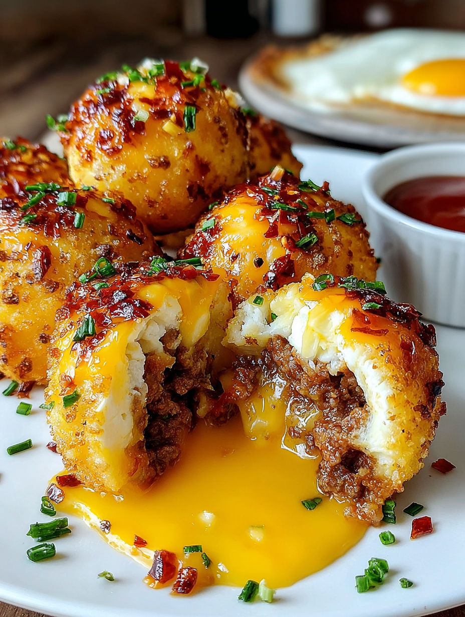 A plate of chili-kaeseballchen low carb.